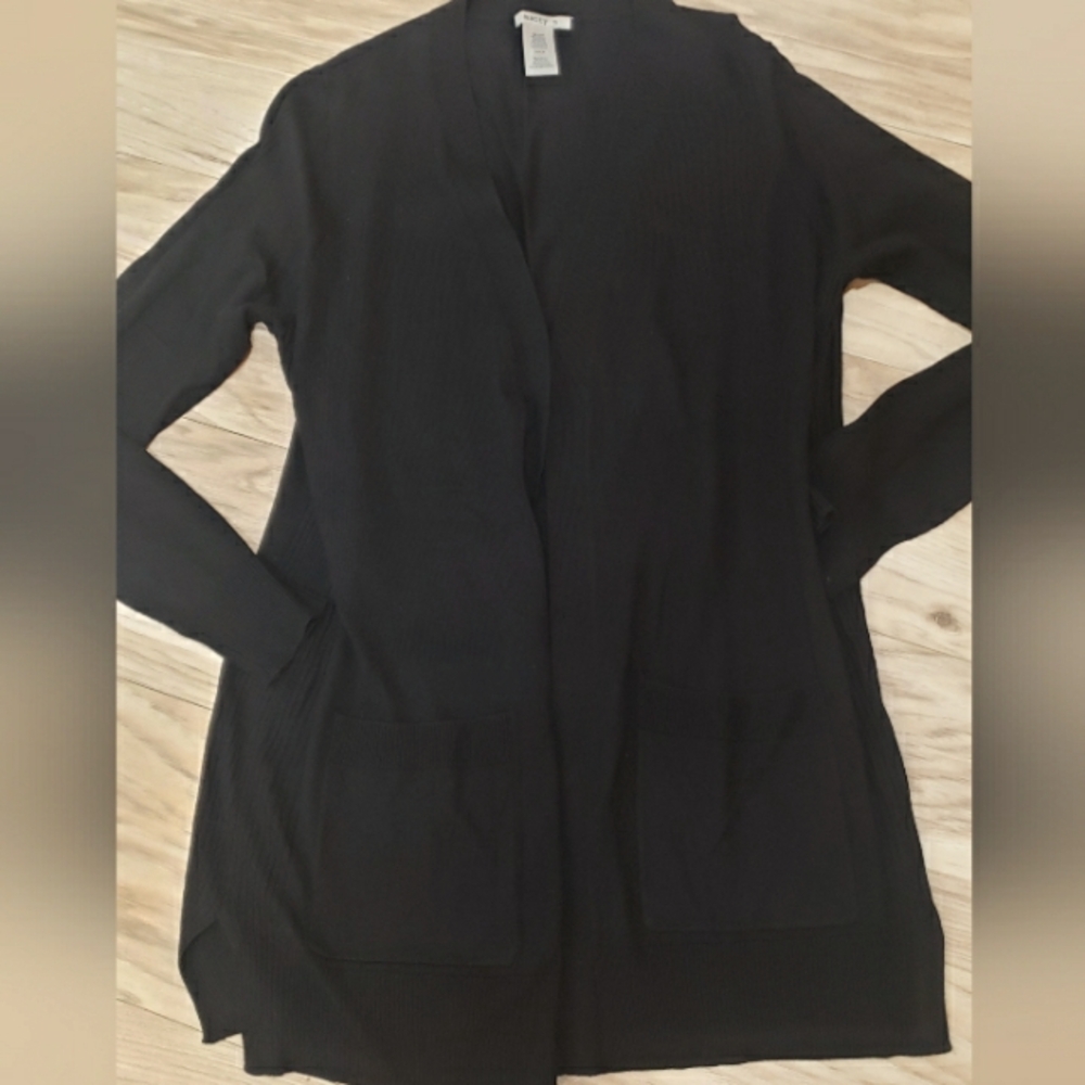 Women Med Cardigan Sweater New No Tags,black,pockets,minimilist Simple,versatile